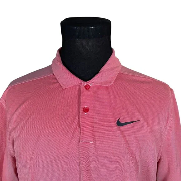 Nike Men's Dri-Fit Standard Fit Pink Polo Shirt Size XL - Picture 2 of 6